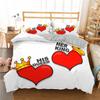 Постельное белье для влюбленных пар Король Королева Пододеяльник Черно-белый принт Комплект постельного белья для взрослых День святого Валентина Декор спальни Покрывало