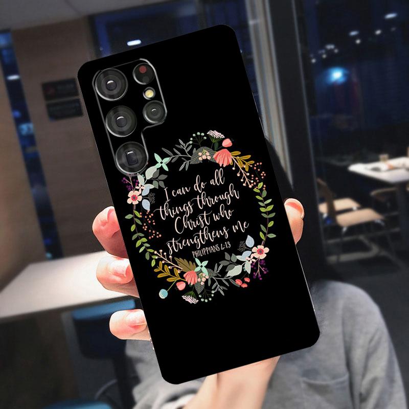 Bible Verse Philippians Jesus Christ Cover For Samsung Galaxy S25 Ultra S24 S22 S21 S23 Plus S20 FE S9 S10 S24 FE Phone Case