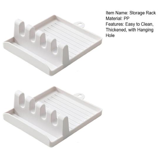 2 шт. стойка для хранения, прочная, легко чистящаяся, утолщенная, с отверстием для подвешивания, гладкая поверхность, органайзер с крышкой-ложкой