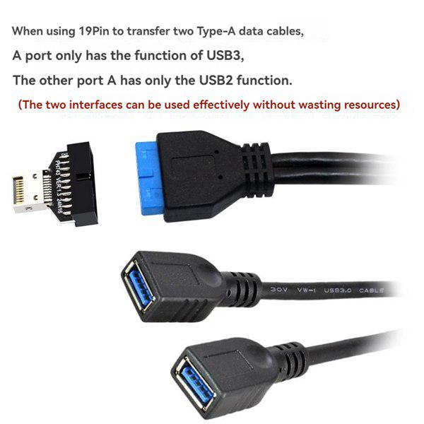 1-Штучный Черный Адаптер USB 3.2 Type-E на 20-контактный разъем материнской платы (Печатная плата/Пластик/Металл)