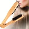 1pc Double Sided Bristle Hair Brush, Clamp Hair Brush Use for Smoothing and Straight Hair Styles,Wooden Hair Straightening Brush