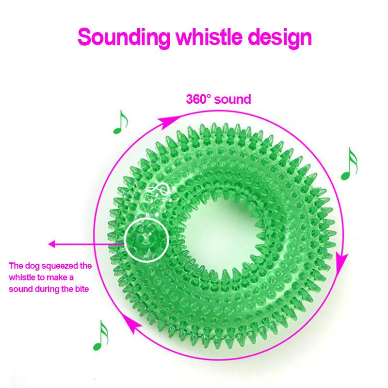 Пищащая интерактивная игрушка для жевания для собак, устойчивая к укусам щенков, игрушка для чистки зубов с шипами и колючками, жевательные игрушки для моляров TPR для собак