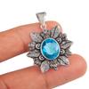 Swiss Blue Topaz Gemstone 925 Sterling Silver Jewelry Chain Pendant1.59" For Her CP-14-5