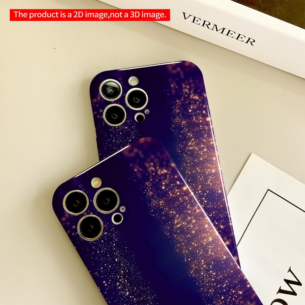 2DFlat Cosmic Sparkle Purple Glow All inclusive film hard phone case, compatible with iPhone 18 Pro Max 17 16 15 14 13 12 11