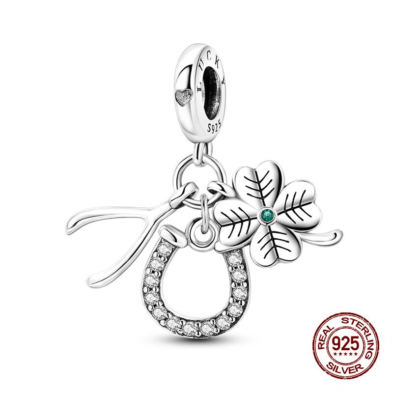 100% стерлингового серебра 925 пробы, лев, собака, слон, светлячок, кошка, дерево жизни, подвески в виде животных, подходят для оригинальных браслетов 925, ювелирные изделия своими руками