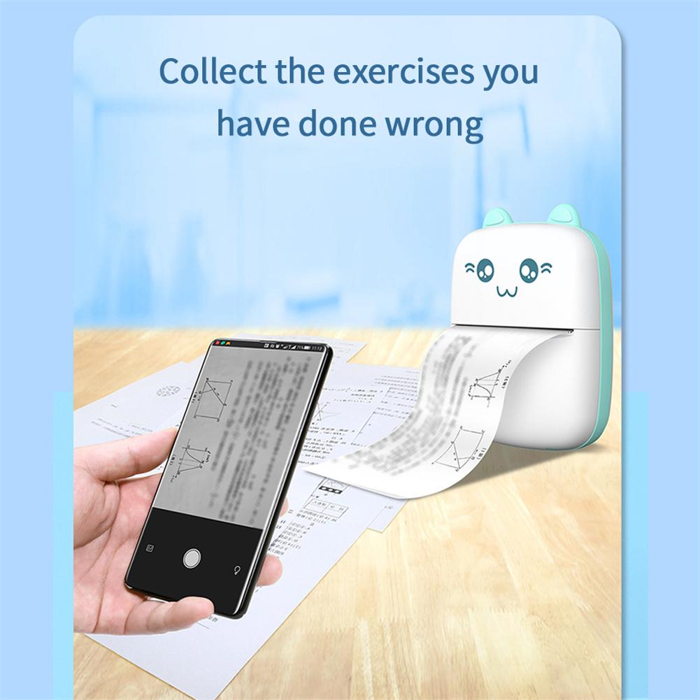 Portable Thermal Printer Set Mini Inkless Sticker Printer USB V4.0 Photo Printer Compatible For IOS Android