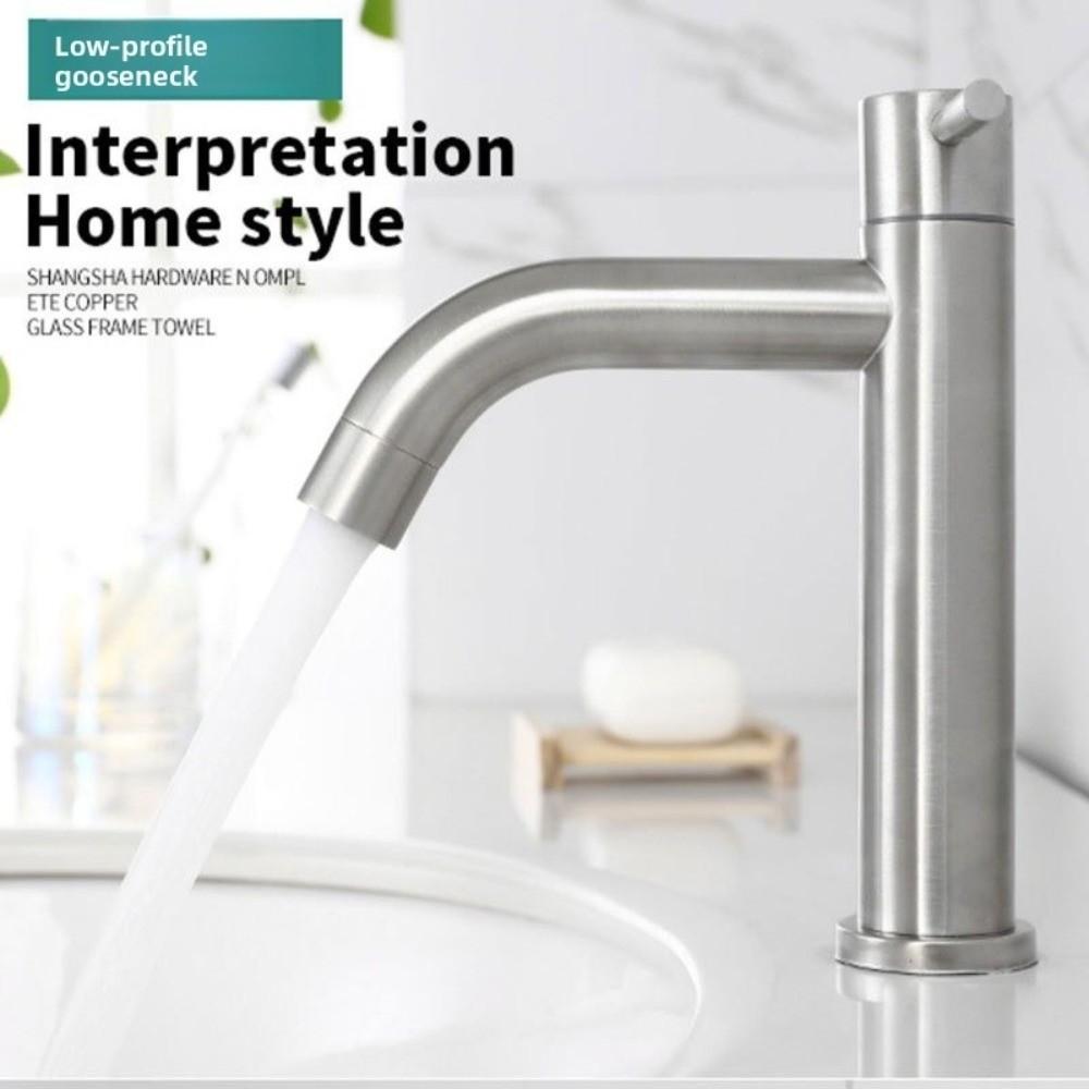 Single Handle Bathroom Basin Faucet Sink Tap Bathroom Faucet Stainless Steel Water Tap Balcony