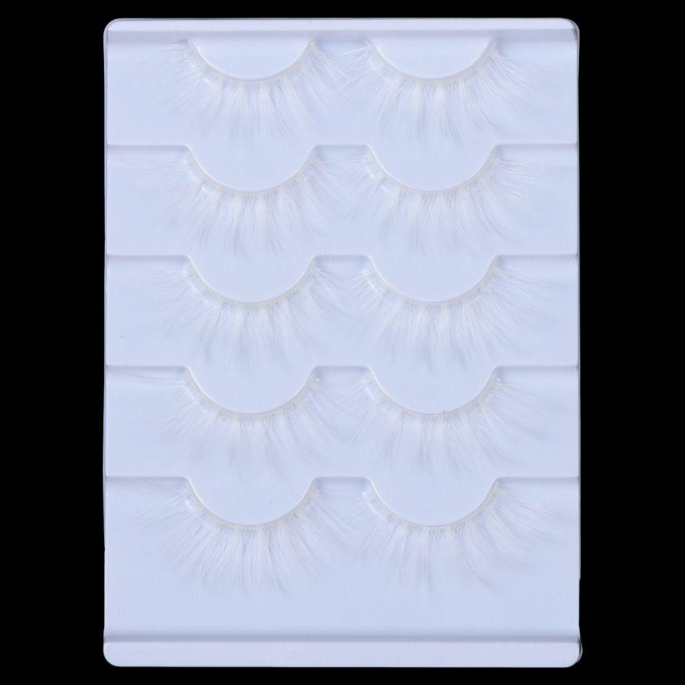 White Anime Manga Lashes Pink False Eyelashes Natural Cosplay Lashes  Women