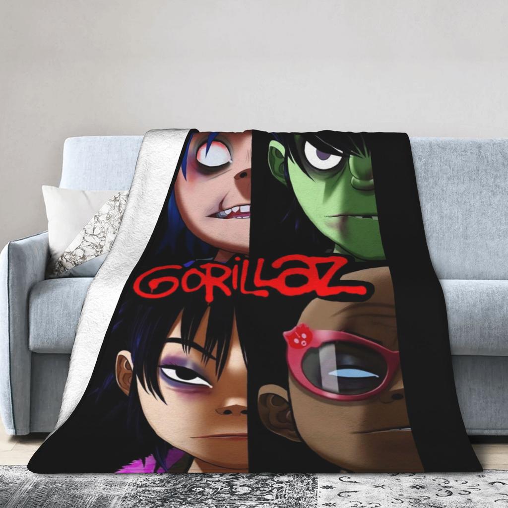 Одеяла музыкальной группы G-Gorillaz Супер теплые пушистые плюшевые одеяла для детей и взрослых, накидки для дивана, кресла, софы, кровати, покрывало