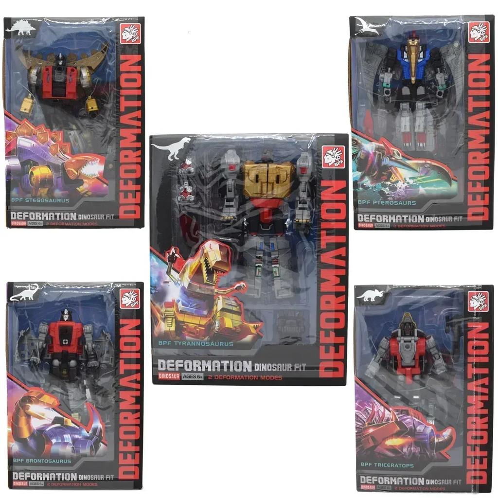 5IN1 BPF ABS Model Transformation G1 Robot Toy Dinoking Volcanicus Grimlock Slag Sludge Snarl Swoop Slash Dinobots Action Model