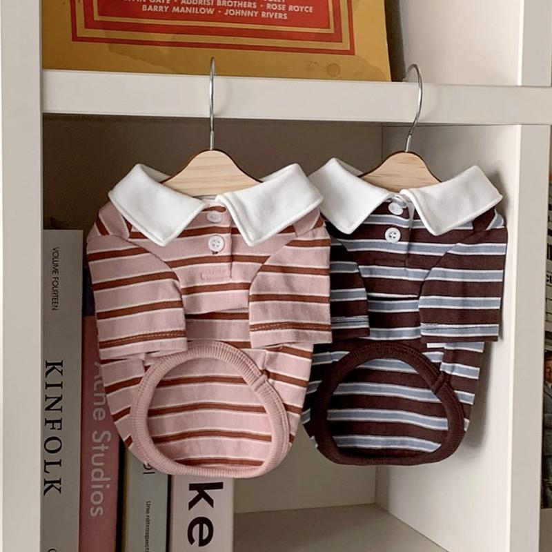 Dog Clothes Summer Thin Striped Teddy Bichon Small Dog Cat Pomeranian Yorkshire Pet Breathable T-shirt
