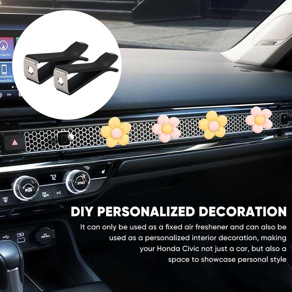 10 Pieces Square Head Car Vent Clips + 3 Adapters for 11th Gen Honda Civic, CRV, ZRV, Integra - Fit Car Air Fresheners for Honeycomb Vents, 9mm
