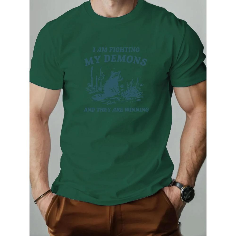 Summer Men T-Shirt Cartoon Elements Pattern Printed Fashion Leisure Sports Men's Round Neck T-shirt High Quality Men's Clothing