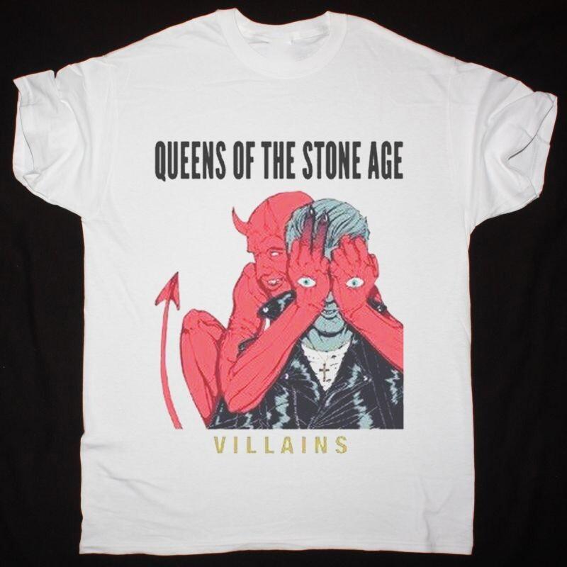 Винтажная футболка Queens of the Stone Age с изображением злодеев Белая Унисекс S-234XL E1331 Унисекс Футболка