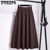 Women's Pleated Skirt Autumn and Winter Long Skirt High Waisted Knitted Half Skirt Winter Skirt