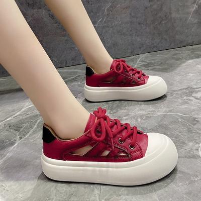 Сандалии женские летние полые женские модели с дышащей толстой подошвой рабочие сандалии тапочки Baotou Sports Board Shoes