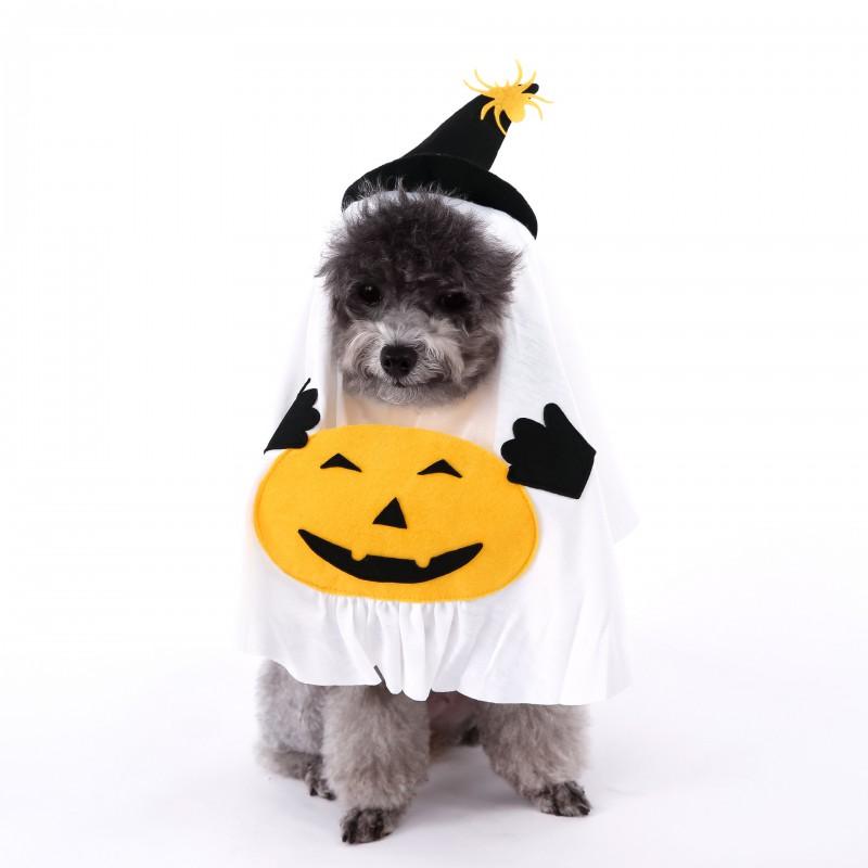 Funny Dog Costume Set Creative Pumpkin Ghost Pet Halloween Outfit Small Medium Dogs