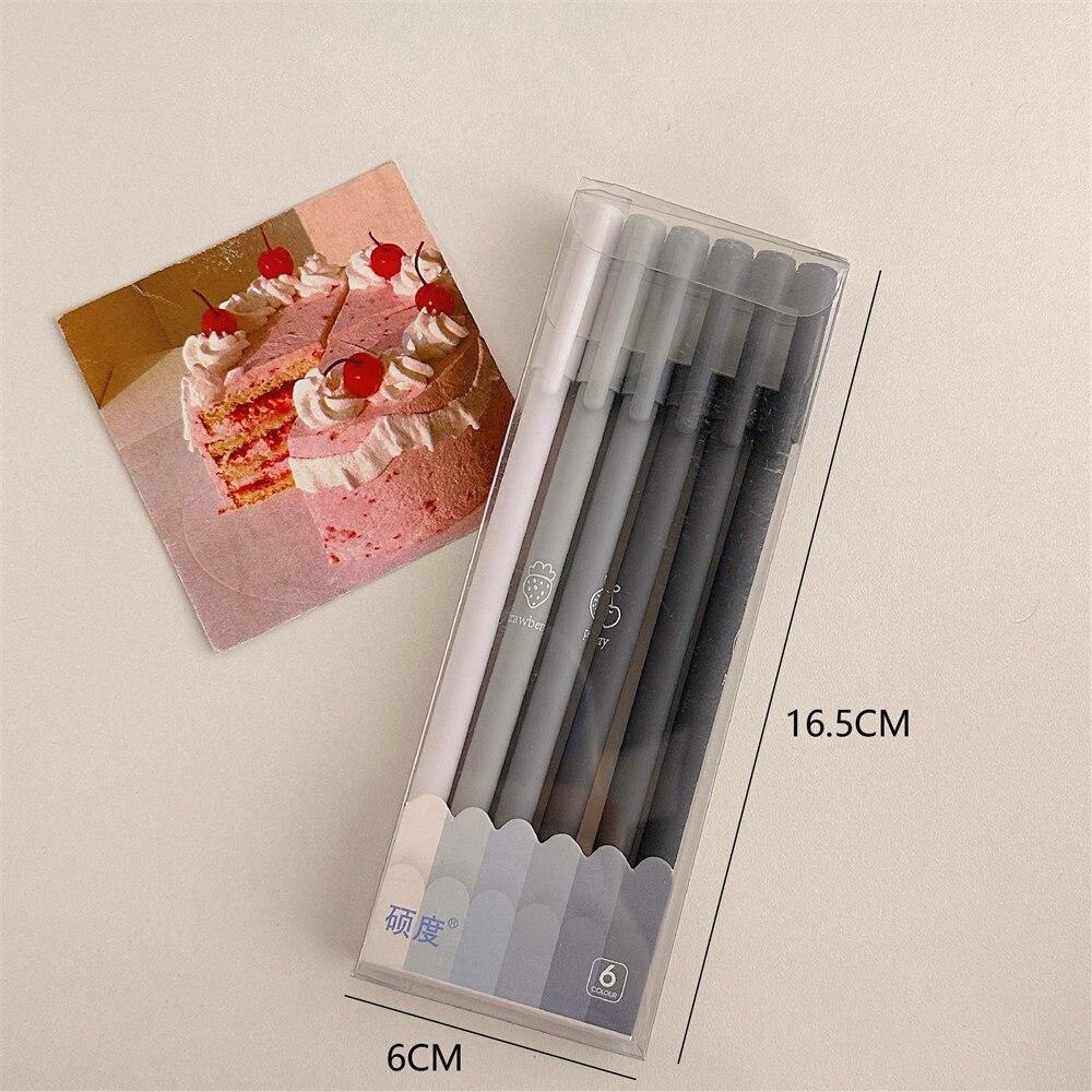 4/5/6/7/set Ins Simplicity Gel Pen Korean Solid Color 0.5MM Black Cute Pens Lovely Stationery Pens School Student/Office Supplies