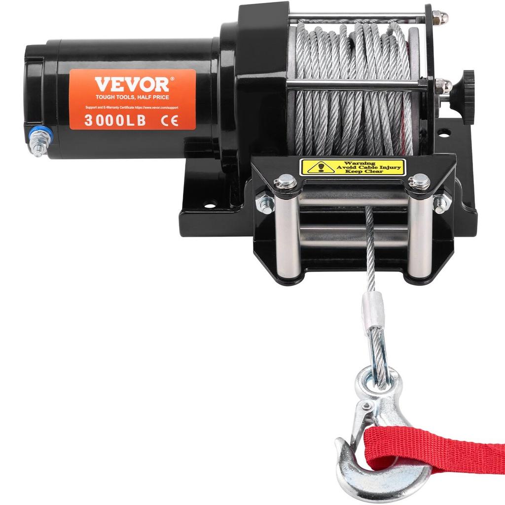 Electric Winch ATV UTV 3000 lb Steel Cable IP55 Waterproof Wired Control