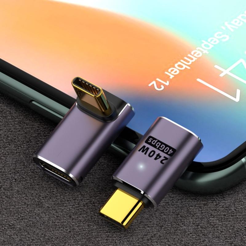 Высокопроизводительный Type C Female to Type C Male 40Gbps Fast Data Adapter Converter Зарядные адаптеры Алюминиевый сплав