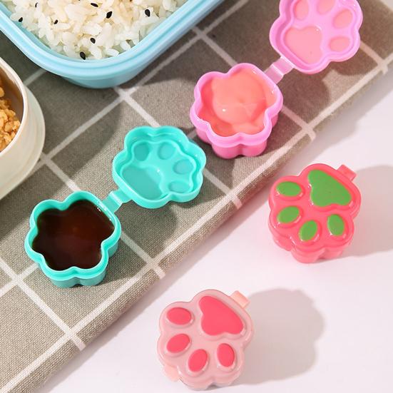 4Pcs Mini Sauce Box Flower Shape Soy Sauce Ketchup Honey Salad Dressing Container Camping Picnic Bento Box Accessories