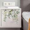Green Plant Leaves Wall Sticker Bathroom Toilet Decor Living Room Cabinet Home