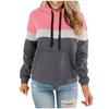 Ladies Hooded Plaid Print Long Sleeve Sweatshirt Loose Women Drawstring Sweatshirt