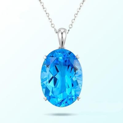 Подвеска-кулон из серебра с топазом и сапфиром «Женьжун Рейн»