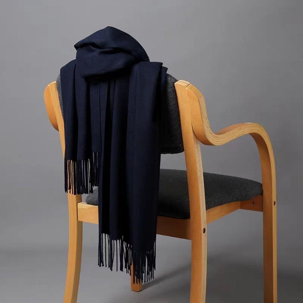 Tassel Imitation Cashmere Scarf Korean Style Women Shawl Simple Winter Neckerchief Autumn
