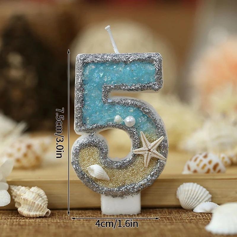 Замороженные свечи на день рождения с синими снежинками, 0-9 номеров, свеча для торта, Топпер для торта принцессы, украшение для дня рождения, velas Decorativas