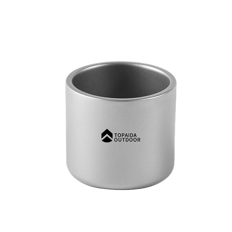 Pure Titanium Double Wall Insulated Travel Mug Coffee Tea Wine Camping Lightweight Portable Cup 75ml