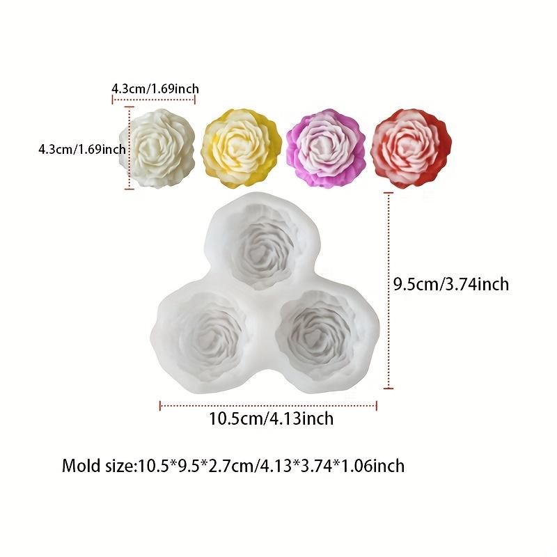 3-гнездовая силиконовая форма в виде цветка розы для мыла, свечей и арома-мыла, силиконовые формы для мыла, принадлежности для изготовления свечей, цветочный дизайн, легко моется