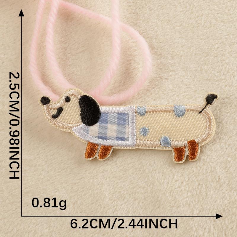 Оригинальная вышитая этикетка самоклеящаяся нашивка милая колбаска собака чехол для мобильного телефона аксессуары вышитая наклейка аксессуары нашивка наклейка из ткани