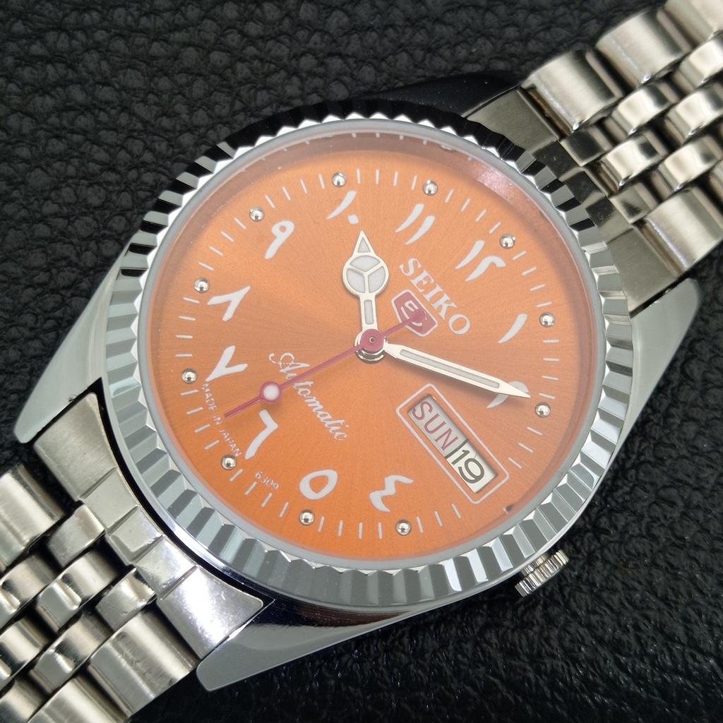 АВТОМАТИЧЕСКИЕ ВИНТАЖНЫЕ ВОССТАНОВЛЕННЫЕ SEIKO 5 6309A ЯПОНИЯ МУЖСКИЕ ОРАНЖЕВЫЕ ЧАСЫ a442495-1