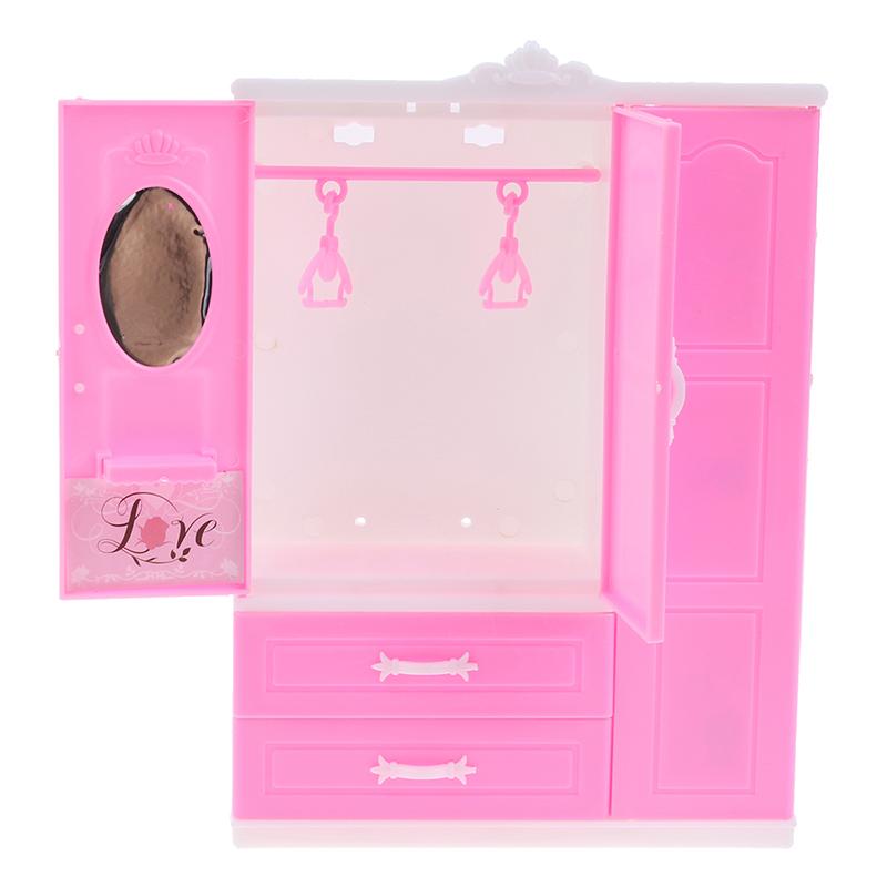 1/12 1/6 кукольный миниатюрный розовый пластиковый шкаф для кукольного дома, аксессуары