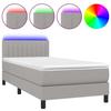 Maison Exclusive - Sommier à lattes de lit avec matelas et LED Gris clair 80x200cm