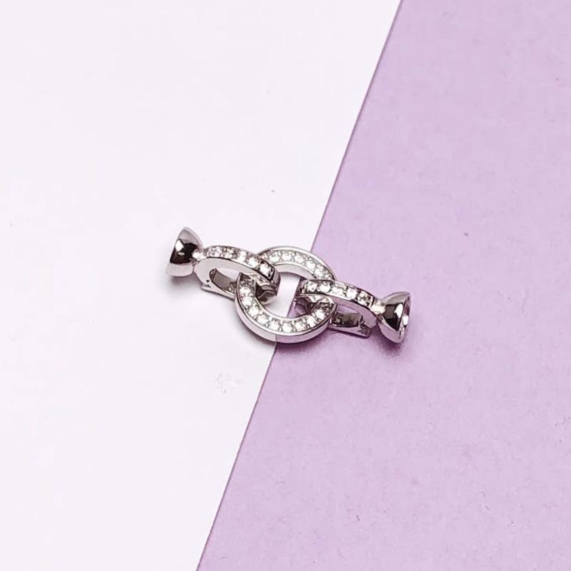 Позолоченное 18-каратным золотом серебро S925, круглое двойное кольцо, застежка для ожерелья с жемчугом и кристаллами для DIY бисероплетения.