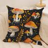 Mushroom Illustrations Cushion Cover Pillowcase Ultra Soft Skin Friendly Fabric Cloud Like Comfort  Concealed Zipper