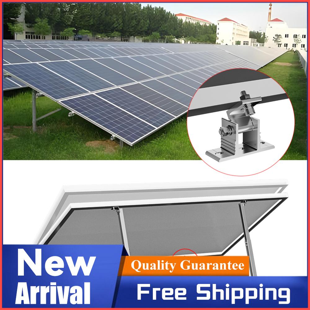 Solar Holder End Clamp Kit Adjustable Solar Panel Tilt Bracket Aluminum Alloy Solar Panel Mounting Rack 15-30 Degrees