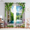 3D-печатные шторы с видом на пейзаж за окном, лес, морские шторы, шторы для спальни, гостиной, кухни, 2 шт.