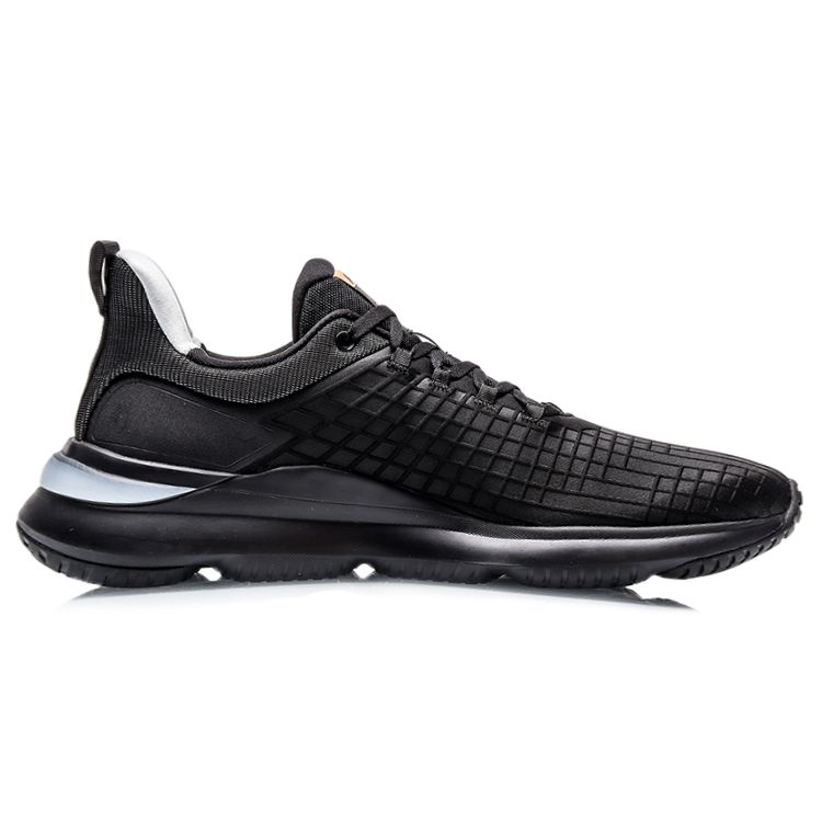 Li Ning Soft Plus Fabric TPU Shock Absorbing Non-Slip Wear Resistance Airful Low Top Sports Casual Shoes Men Sneakers Black ARHQ149-1
