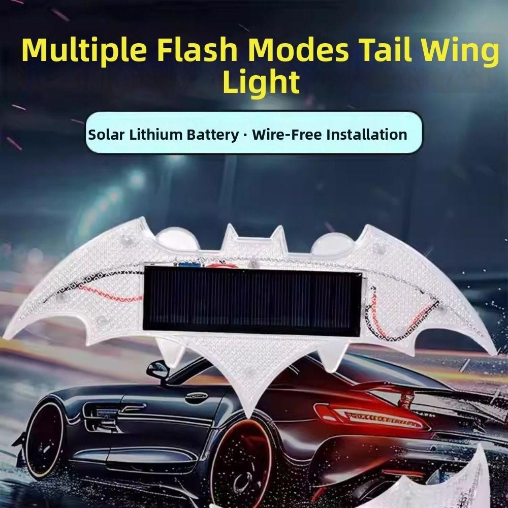 Creative Solar Car Tail Light Safety Vehicle Signal Lights Flashing Warning Light Universal
