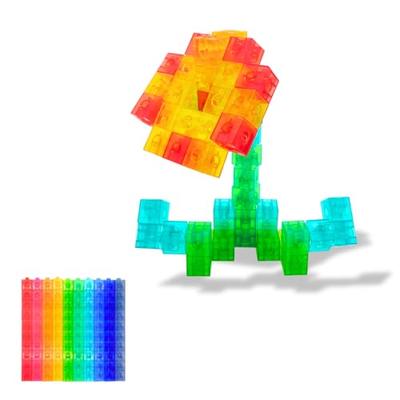 E-TOO Арт-кубики Монтессори Обучающая игрушка "Конфетный куб" Цветная сборка 3D-арт Креативность для детей от 3, 4 и 5 лет, Развитие цветовосприятия, Ш