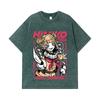 Стиранные футболки 275 г/м² 100% Хлопок My Hero Academia V12 Принт Тоги Унисекс Тяжелая хлопковая футболка