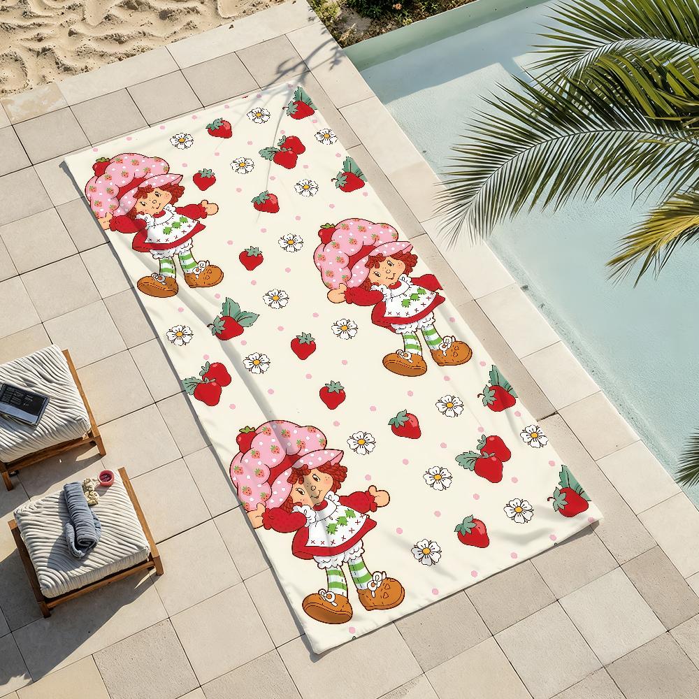 Cartoon cute S-Strawberry S-Shortcake Towel Drying Bath Towel Applicable To Light Swimming Camping Yoga Beach Out