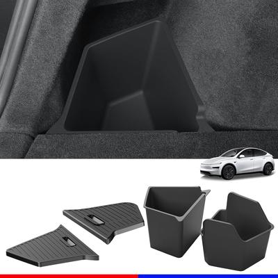 Для 2026 2026 Tesla Model Y Органайзер в багажник Контейнеры для хранения в багажнике Коврик для груза Боковой ящик для хранения в заднем багажнике Аксессуары для Model Y Juniper