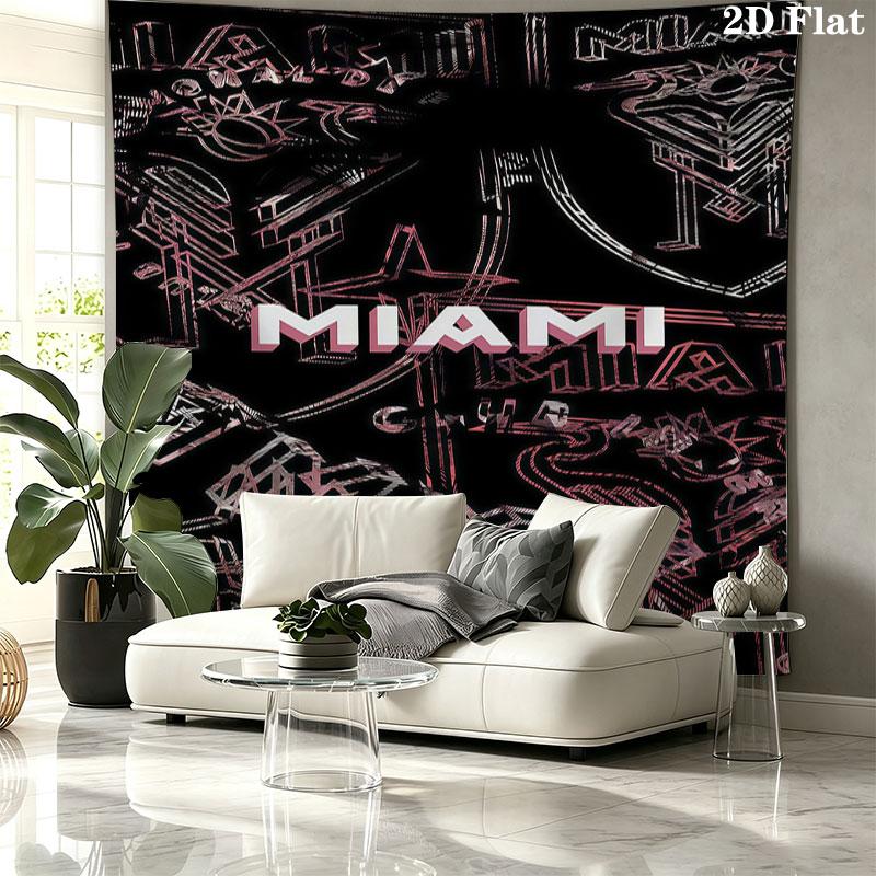 Inter Miami CF Wall Tapestry Aesthetic Wall Hanging Printed Fabric Blanket Decorative Tapestries for Bedroom Living Room Home Decor