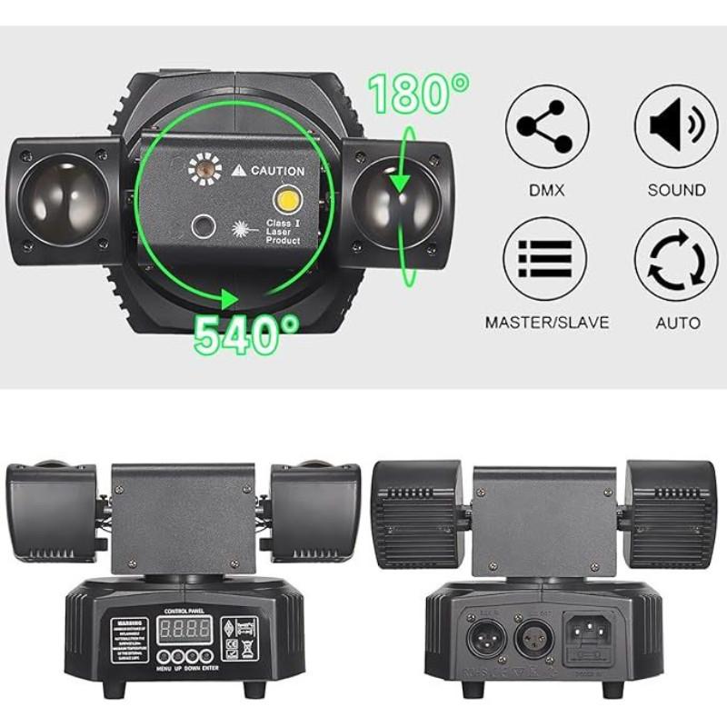 36 Вт Светодиодная вращающаяся голова RGBW RG Дискотека Вечеринка Лазерный свет Рождество Вращающийся Светодиодный сценический эффект