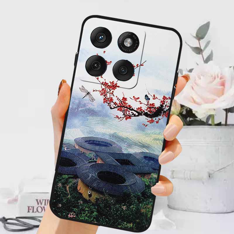 3D Тисненые Чехлы Для Edge 60 Fusion / Edge 60 Pro Рельефные Тисненые Ретро Силиконовая Задняя Крышка Для Edge 60 Stylus Черный Funda 60 Pro