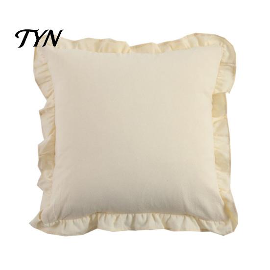 Modern Minimalist Cushion Covers Ruffle Throw Pillow Cover, Cotton Plaid Case with Frill Edge, 18x18 Living Room Home Accessories Inch 20x12